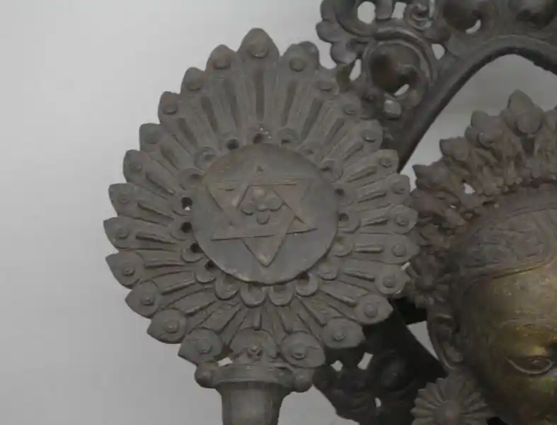Cross inside the star of david inside a solar disc, National Museum of Nepal